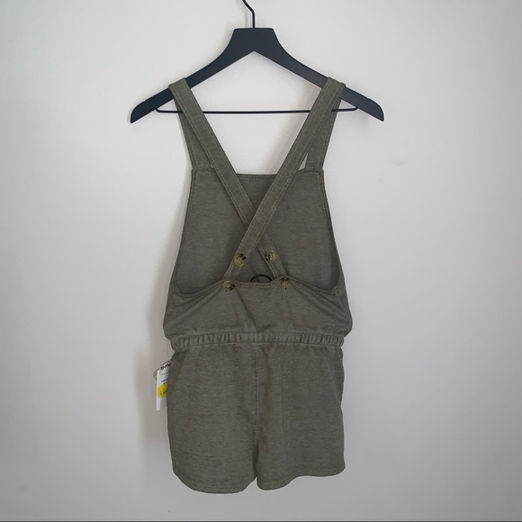 NWT PINK ROSE Olive Green Overall Sleeveless Romper Small - Picture 5 of 14